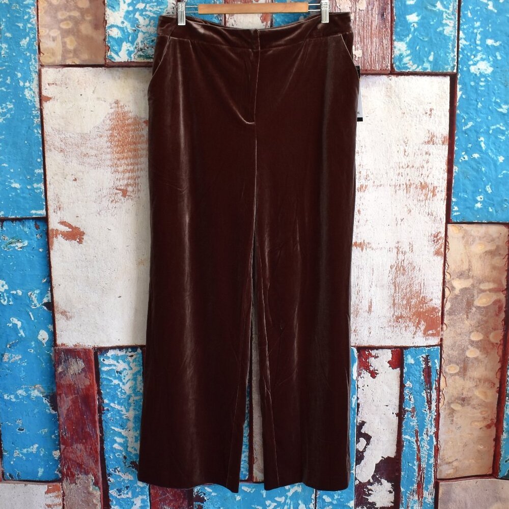Women's Sofia Jeans Wide Leg Velvet Trousers High Rise SIZE 14 French Toast NEW